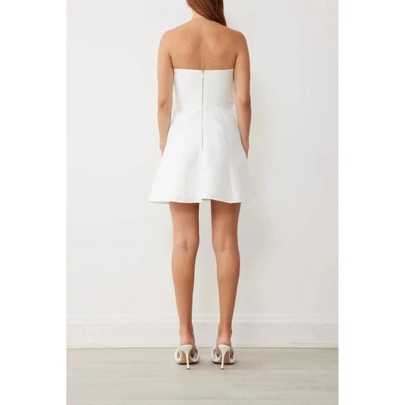 BHLDN Anthropologie BOSKEMPER Women's ARIEL Strapless Bow Dress White Size M - Picture 5 of 7